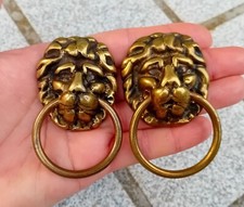 2 ANTIQUE BRONZE LION HEAD