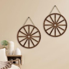 2 roues de chariot en bois