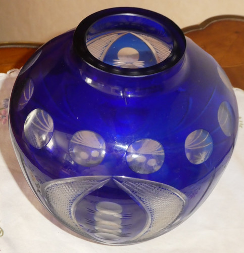 Ancien vase boule cristal - ancien,