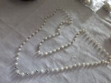 Magnifique collier sautoir 85 perles en nacre long 100 cm