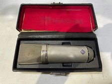 1 x Vintage 1981 Neumann U87 condenser microphone with original leather case