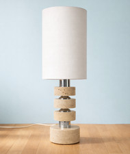 Lampe de table en travertin et