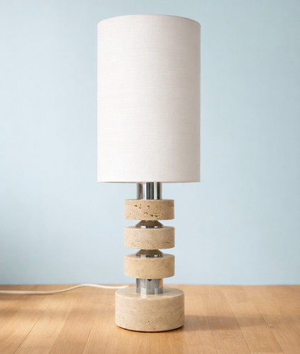 Lampe table travertin et - travertin,