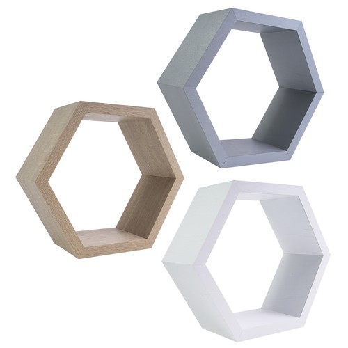 étagère murale hexagonale - murale,