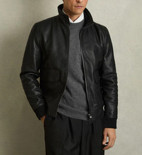 Blouson cuir bombardier noir