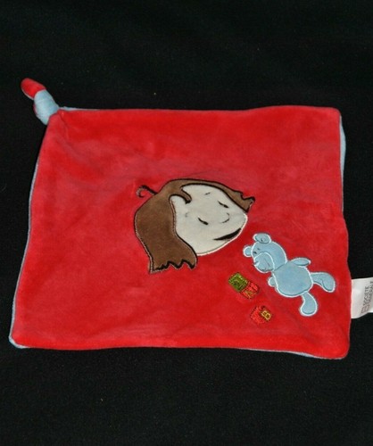 Doudou plat rouge - plat,