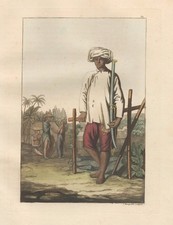 Uniforme De Soldat Du Vietnam Costumes Aquatinta Gravure Ferrario 1820