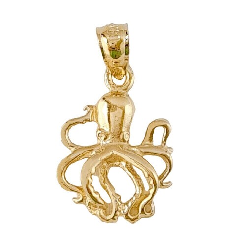 Pendentif octopus jaune - en, or