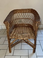 Vintage 70s rattan children's chair, H53 x L43 x P38