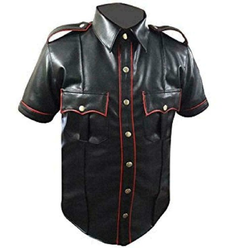 Veste chemise police cuir - chemise,