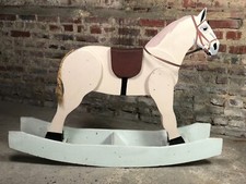 cheval à bascule pour enfant en bois 1950'S