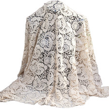 Tissu dentelle guipure ivoire de créateur italien dentelle vénitienne de coton