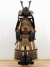 Japanese Samurai Armor Full set Yoroi Mempo Life-size Vintage With Wooden box