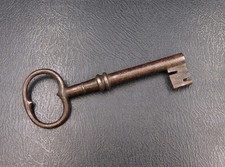 107mm, old hollow key, wrought iron key 19th century, lock, antique key