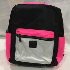 Go! Sac Gemma Backpack Book Bag Duralon Nylon Neon Pink/ White / Black