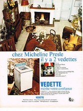 1969 ADVERTISEMENT STAR MICHELINE PRESLE laundry washing machine