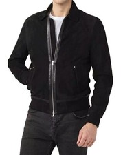 Blouson bombardier en daim