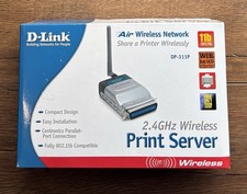 D-Link (DP-311P)Air Wireless Print Server (11 Mbps) 2.4 GHz Wireless NewOpen Box
