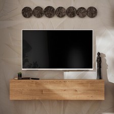 NOUVEAU komodee COMO Armoire Suspendue TV, Chêne, Porte Niches