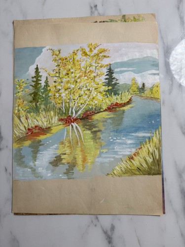 Lot gouache paintings - 4,