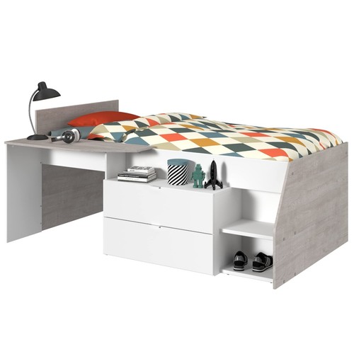 Lit simple blanc 135x203x90cm - simple,