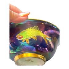 Antique Art Deco Lustre Crown Devon England Fieldings Enameled Fish Bowl