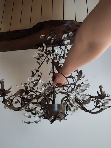 Lustre fer forgé décor - lustre,