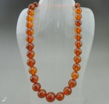 Ancien collier en perles d'ambre pure collier ambre ancien poids 45 Grs