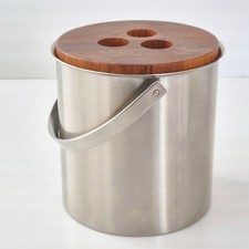 SEAU A GLACE GLACONS VINTAGE SCANDINAVE 1960 DE ARNE JACOBSEN POUR STELTON 60S