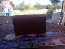 Magnifique Ancienne Petite Malle En Bois Pour Accessoires Pour Poupées ou Déco 