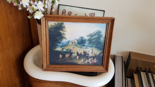 Joli cadre ancien bois scène