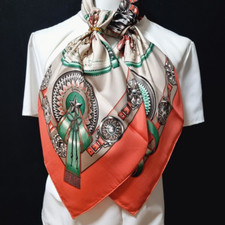 RARE VINTAGE HERMES Silk Scarf "Chevaux de Trait" Carre 90 Duty-free US
