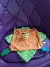 Doudou plat singe orange vert