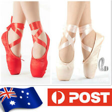 AU STOCK GIRLS TO ADULTS PROFESSIONL SATIN BALLET DANCE TOE POINTE SHOES DA015