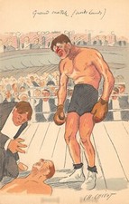 Old postcard theme sport boxing illustrator ch.chivot large match heavyweights