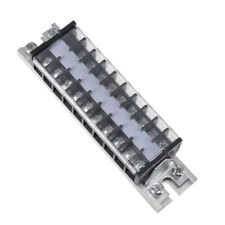 Barrier Terminal Strip Block 660V 15A Dual Rows 10 Position DIN Rail Base Screw