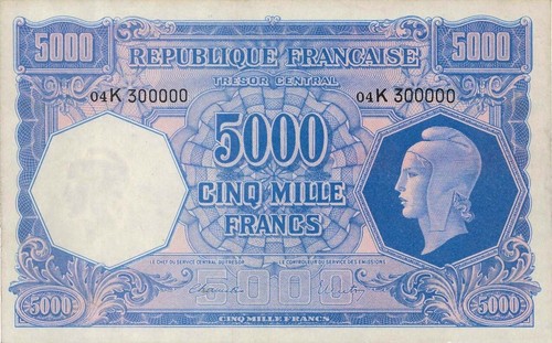 039 5000 francs - 039), type