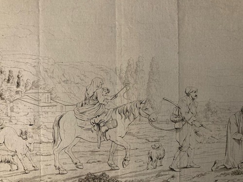 Belle gravure lacour père - belle, et