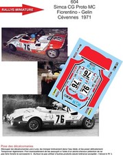 DECALS 1/43 REF 0604 SIMCA CG
