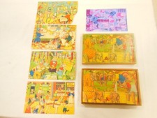 Antique Wooden Cube Set: Animal Theme