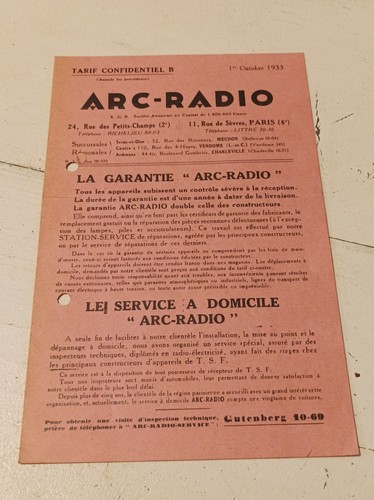 Ancienne publicite prospectus - ancienne,