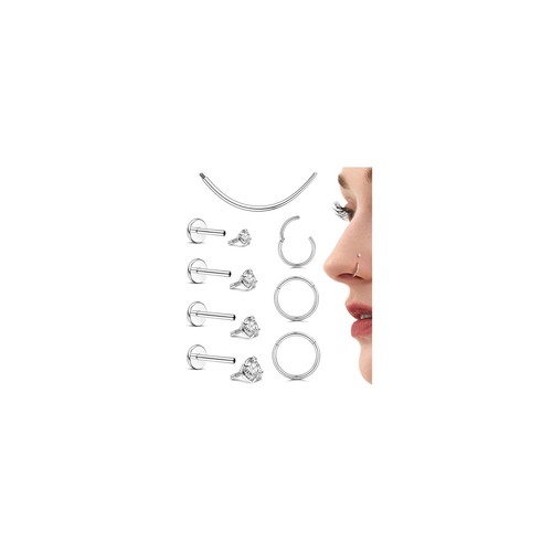 Pièces piercing nez anneaux - 7,