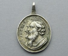 Saint Peter, Paul, Paulus Petrus Apost. Antique (18th) Religious Silver Pendant.