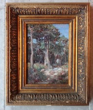 Ancienne Peinture paysage cadre encadrement doré  Old paint golden Frame 19 Ème 