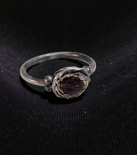 Bague en argent et or avec