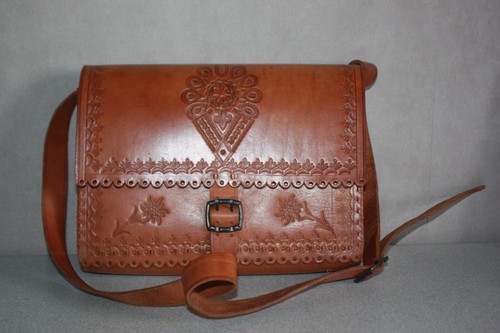 Sac besace cuir - besace, vieilli