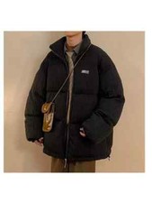 Blouson D'Aviateur Duvet Sintetique Mode Homme Noir Zip Poches 3004