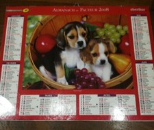 PTT calendar, postman almanac 2008 DOG PUPPY Westie Beagle 