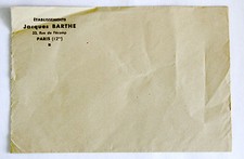 Jacques Barthe Establishments Name Envelope in Paris - TSF Phono Sale
