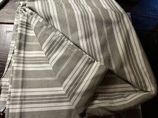 Toile Matelas Tissus Ameublement Rayé Blanc et Beige comme Neuf 340 X 160 cm